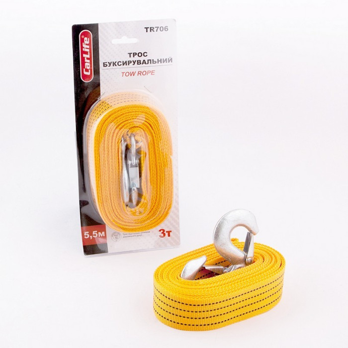 Буксирувальний трос CARLIFE TR706 3 т 5,5 м в блистері