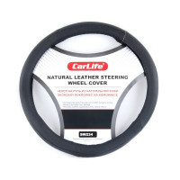 Кожаный чехол на руль L размер черный для авто Carlife (SW234L)