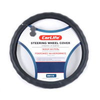 Чехол на руль Carlife XL черный экокожа для руля автомобиля (SW115XL)