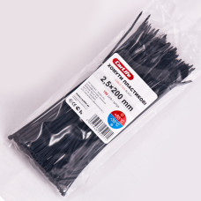 Хомути пластикові CARLIFE 2,5x200 мм Чорні