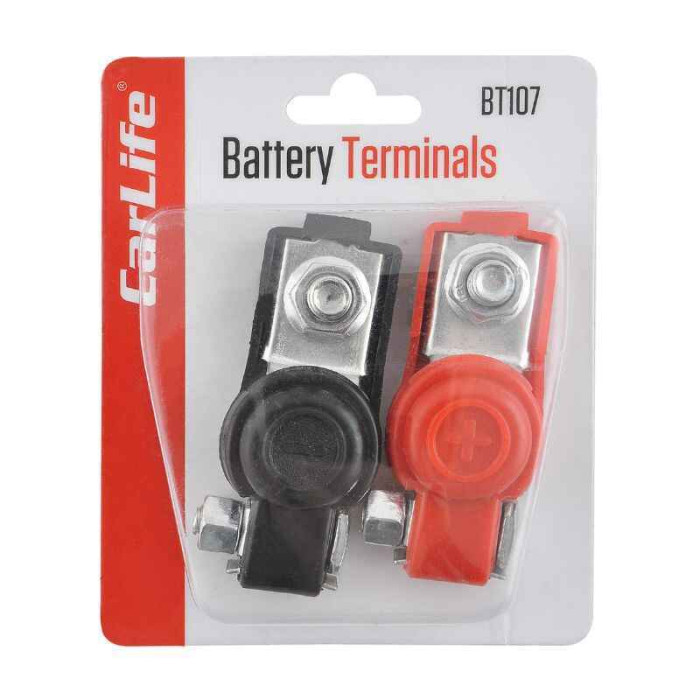 Клеми CarLife сталеві лужені з резиновим покриттям (BT107)