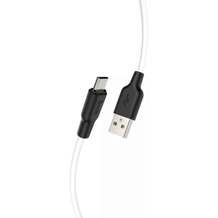 Кабель Hoco X21 Plus Silicone Micro USB (1м) (чорний/білий)