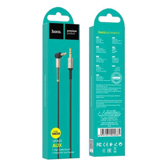 Кабель AUX Hoco UPA02 1 м Black угловой (UPA02)