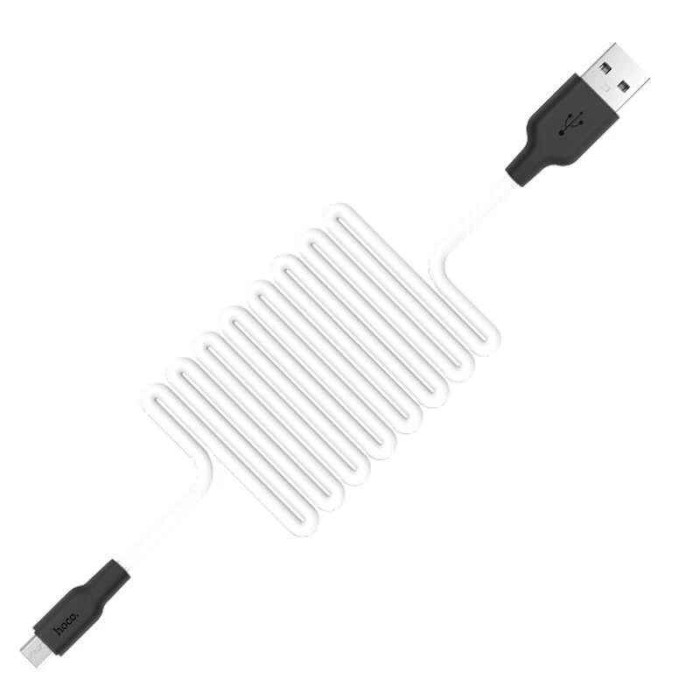 Кабель Hoco X21 Plus Silicone Micro USB (1м) (чорний/білий)