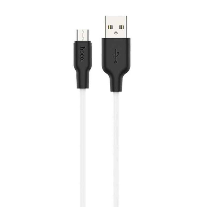 Кабель Hoco X21 Plus Silicone Micro USB (1м) (чорний/білий)